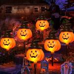 Solar Jack O'Lantern Stake String Lights - 6 Pack