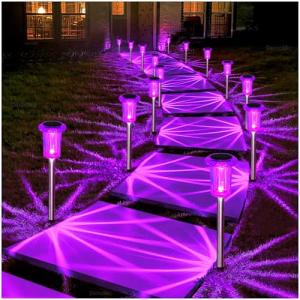 10-Pack Purple LED Solar Halloween Lights