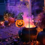 36" Halloween Solar Lantern with Pumpkin Bats