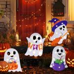 Light-Up Cute Ghost Yard Signs for Halloween