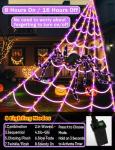 Giant LED Spider Web Halloween Decorations with Timer