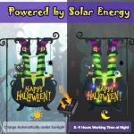 Lighted Halloween Garden Flag with Witch Feet Design