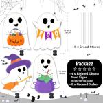 Light-Up Cute Ghost Yard Signs for Halloween