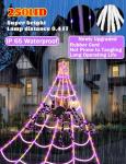 Giant LED Spider Web Halloween Decorations with Timer