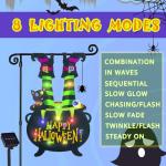 Lighted Halloween Garden Flag with Witch Feet Design