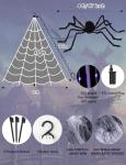 Giant LED Spider Web Halloween Decorations with Timer