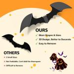 100pcs 3D Halloween Bat Stickers for Decor