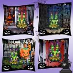 Lighted Halloween Garden Flag with Witch Feet Design