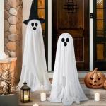 Light-Up Halloween Ghosts with Witch Hats Decor