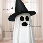 Light-Up Halloween Ghosts with Witch Hats Decor
