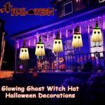 Set of 3 Glowing Hanging Halloween Ghosts