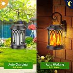 Solar Lanterns with Flickering Flame - 4 Pack