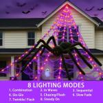 16.4FT Spider Web Lights with Black Spider