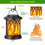 Solar Lanterns with Flickering Flame - 4 Pack