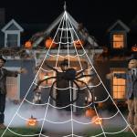 16.4FT Spider Web Lights with Black Spider