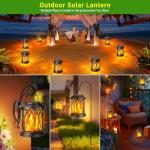 Solar Lanterns with Flickering Flame - 4 Pack