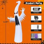 6 FT Scary Ghost Inflatable with Colorful LEDs