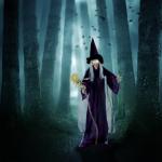 Haunted Hill Farm Life-Size Scary Talking Witch with Broomstick, Halloween Animatronic with Touch Activated Lights and Sound, Battery Operated Indoor or Covered Outdoor Halloween Decorations