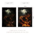 Gothic Lit Halloween Wall Art with Pumpkins