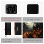 Gothic Lit Halloween Wall Art with Pumpkins