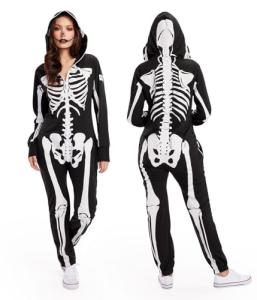 Comfy Women's Skeleton Onesie Halloween Costume