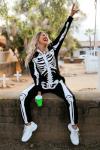 Comfy Women's Skeleton Onesie Halloween Costume