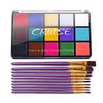 15-Color Face and Body Paint Set for Halloween