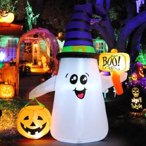 5 FT Halloween Inflatable Ghost with Pumpkin Decorations