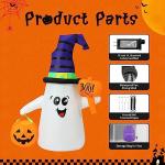 5 FT Halloween Inflatable Ghost with Pumpkin Decorations