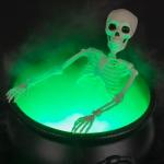 Large Witch Cauldron with Skeleton for Halloween Decor