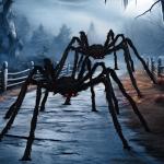 5 Ft Hairy Black Spider Halloween Decorations - 2 Pack