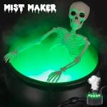 Large Witch Cauldron with Skeleton for Halloween Decor