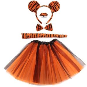 Tiger Costume Set with Ears, Tail, and Tutu