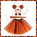 Tiger Costume Set with Ears, Tail, and Tutu