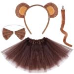 Monkey Costume Set with Ears, Tail, and Tutu