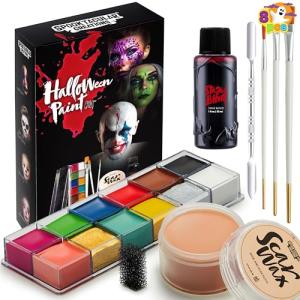 Halloween Makeup Kit: 8 PCS SFX Face Paint Set