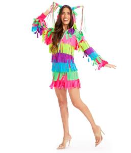 Women's Hooded Long Sleeve Pinata Costume Dress