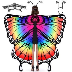 Butterfly Costume with Wings, Lace Mask, Antenna
