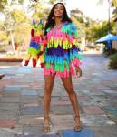 Women's Hooded Long Sleeve Pinata Costume Dress