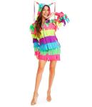 Women's Hooded Long Sleeve Pinata Costume Dress