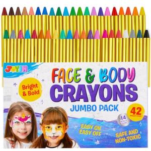 42PCS Non-Toxic Face and Body Paint Crayons Set