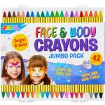 42PCS Non-Toxic Face and Body Paint Crayons Set