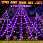 200 LED Giant Spider Web Lights for Halloween Decor