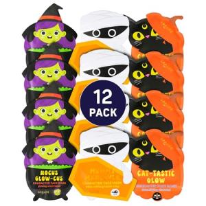 Halloween Glow Face Mask Bundle - 12 Pack