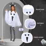4 Piece Women's Ghost Costume Set for Halloween
