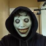 Creepy White Eyed Demon Halloween Mask for Adults