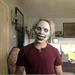 Creepy White Eyed Demon Halloween Mask for Adults