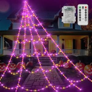 Giant Spider Web Halloween Lights with Timer