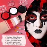 Goth White Foundation & Black Red Face Paint Set