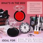 Goth White Foundation & Black Red Face Paint Set